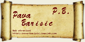 Pava Barišić vizit kartica